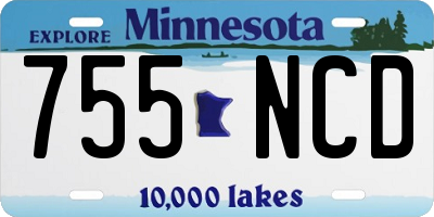 MN license plate 755NCD