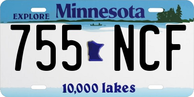 MN license plate 755NCF