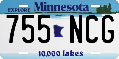 MN license plate 755NCG