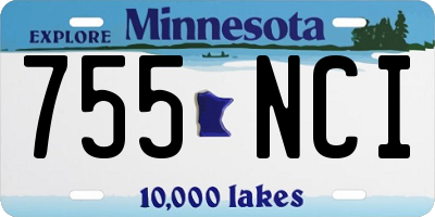 MN license plate 755NCI
