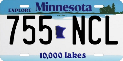 MN license plate 755NCL