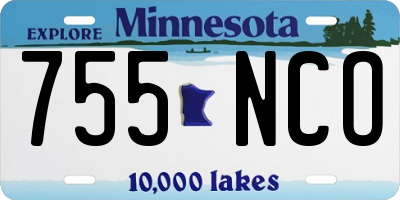 MN license plate 755NCO