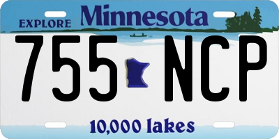 MN license plate 755NCP