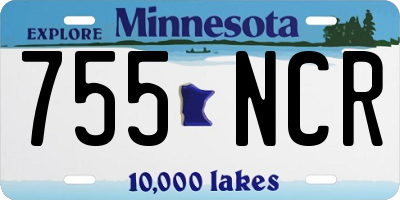 MN license plate 755NCR