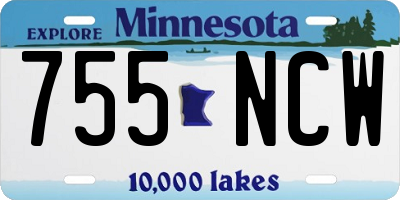 MN license plate 755NCW