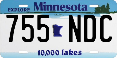 MN license plate 755NDC