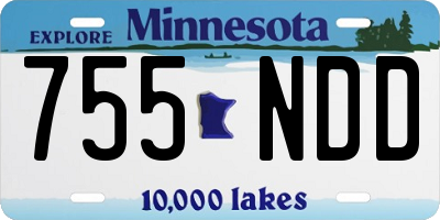 MN license plate 755NDD