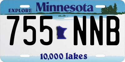 MN license plate 755NNB