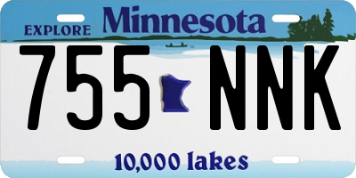 MN license plate 755NNK