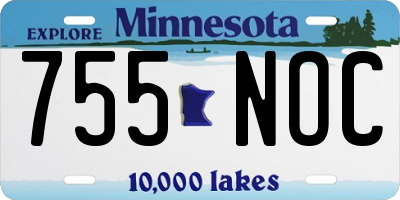 MN license plate 755NOC