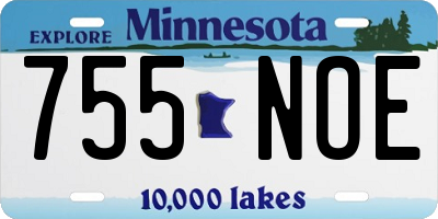 MN license plate 755NOE