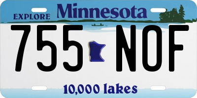 MN license plate 755NOF