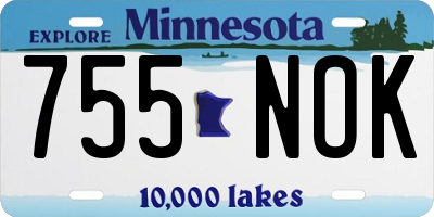 MN license plate 755NOK