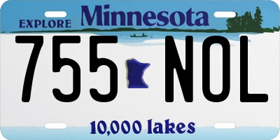MN license plate 755NOL