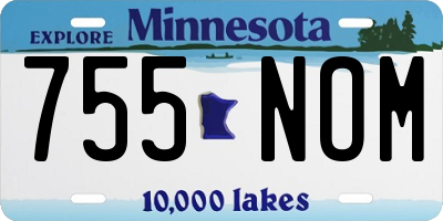 MN license plate 755NOM