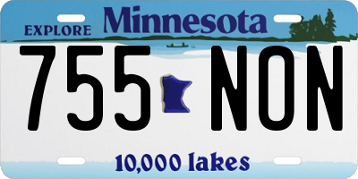MN license plate 755NON