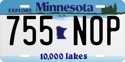 MN license plate 755NOP