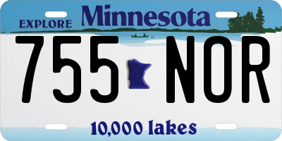 MN license plate 755NOR