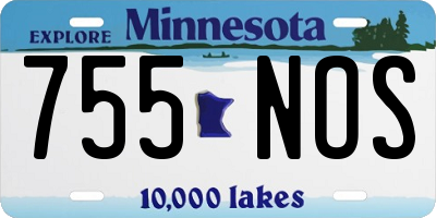 MN license plate 755NOS