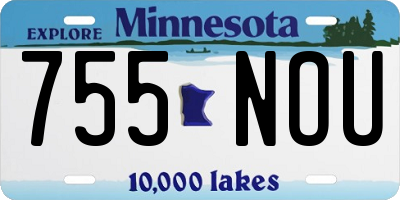 MN license plate 755NOU
