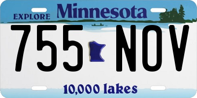 MN license plate 755NOV