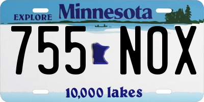 MN license plate 755NOX