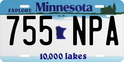 MN license plate 755NPA