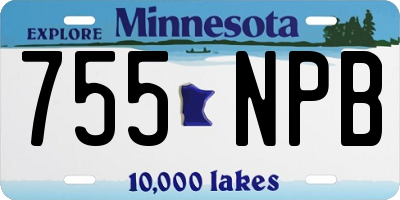 MN license plate 755NPB