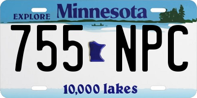 MN license plate 755NPC