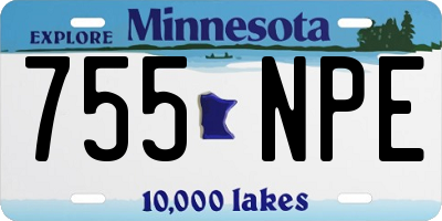 MN license plate 755NPE