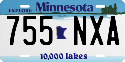 MN license plate 755NXA