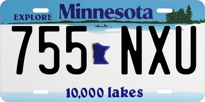 MN license plate 755NXU