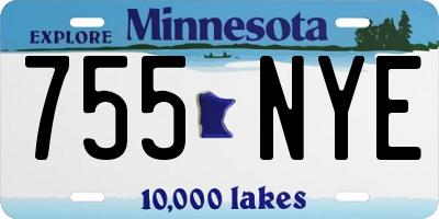 MN license plate 755NYE