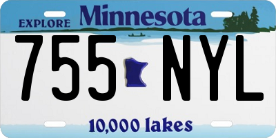 MN license plate 755NYL