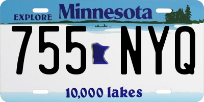 MN license plate 755NYQ