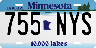 MN license plate 755NYS