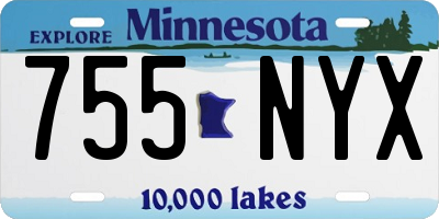 MN license plate 755NYX