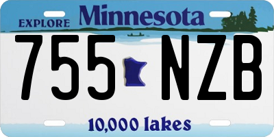 MN license plate 755NZB