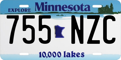 MN license plate 755NZC