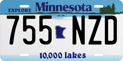 MN license plate 755NZD