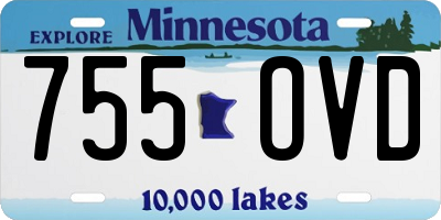 MN license plate 755OVD