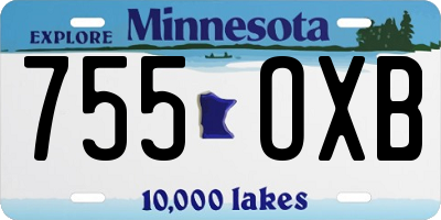 MN license plate 755OXB