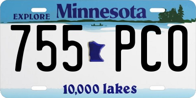 MN license plate 755PCO