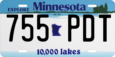 MN license plate 755PDT
