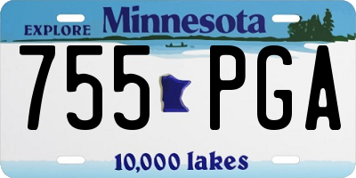 MN license plate 755PGA