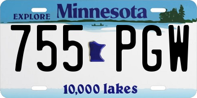 MN license plate 755PGW
