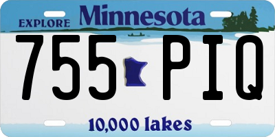MN license plate 755PIQ