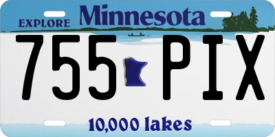 MN license plate 755PIX