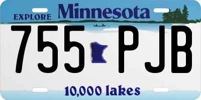 MN license plate 755PJB