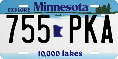 MN license plate 755PKA